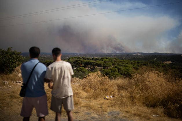 Spanien, Waldbrand in Niebla, Provinz Huelva