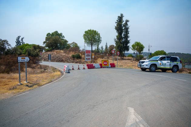 Spanien, Waldbrand in Niebla, Provinz Huelva