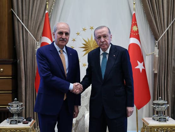 Türkei, Recep Tayyip Erdogan empfängt Numan Kurtulmus in Ankara