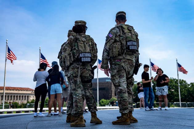 USA, Jahrestags des Einsatzes der Nationalgarde in Washington DC