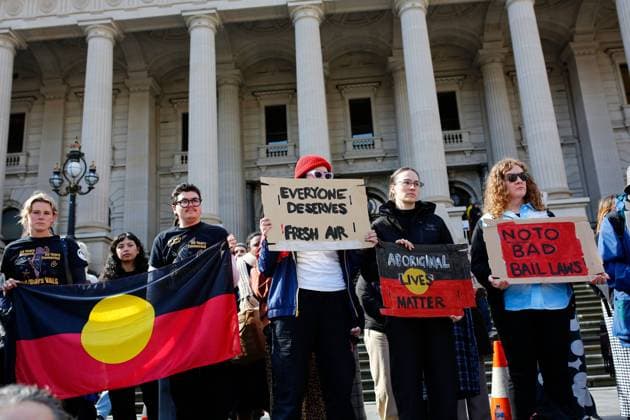 Australien, Protest gegen Gesetzesänderung für Inhaftierte in Melbourne