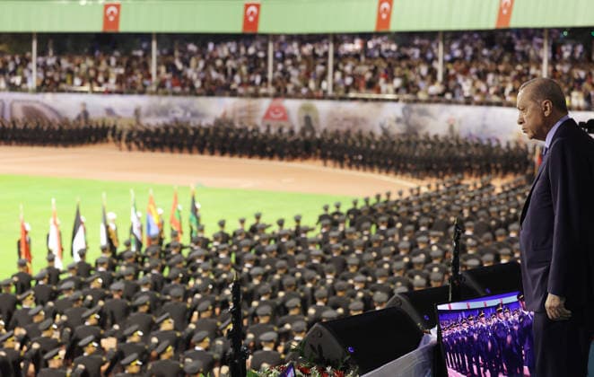 Türkei, Präsident Recep Tayyip Erdogan bei Abschlussfeier der Gendarmerie- und Küstenwache-Akademie in Ankara