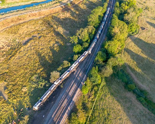 Großbritannien, Zug entgleist zwischen Cooksbridge und Lewes