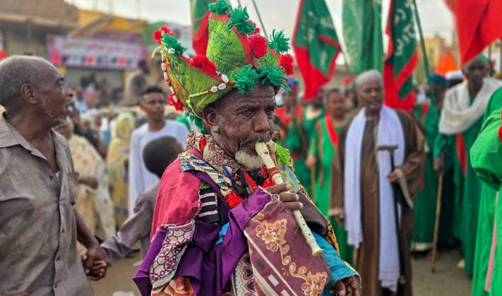 Sudan, Traditionelle Prozession zu Ehren des Propheten Mohammed