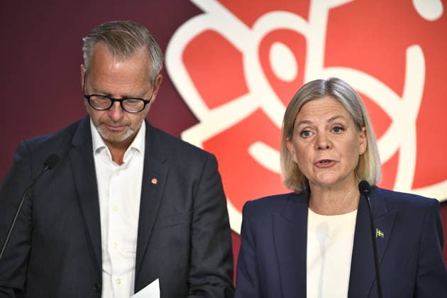 Schweden, Magdalena Andersson Pressekonferenz in Stockholm