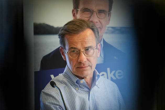 Schweden, Ulf Kristersson Pressekonferenz in Stockholm