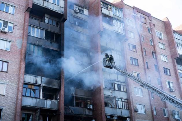 Ukraine-Krieg, Schäden nach russischem Luftangriff in Kramatorsk