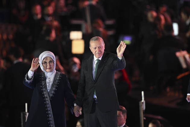 Türkei, Recep Tayyip Erdogan und Emine Erdogan bei 25. Gründungsjubiläum der AKP in Ankara