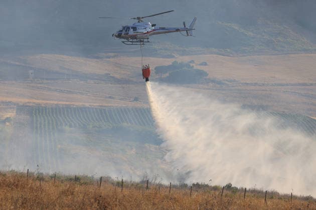 Italien, Waldbrand im Gebiet Mirto Partinico