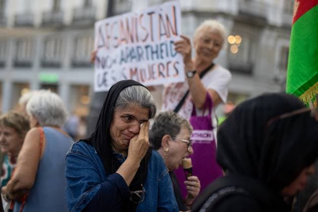 Madrid, Kundgebung zum 5. Jahrestag der Machtübernahme durch die Taliban in Afghanistan