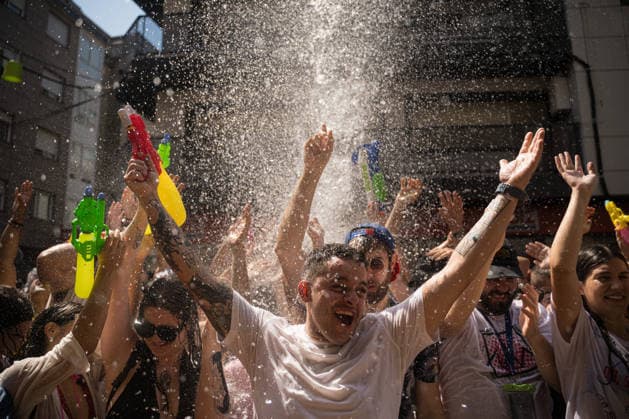 Spanien, Wasserfest in Vilagarcia de Arousa