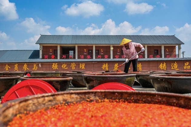 China, Chilisaucen-Produktion in Shuangfeng