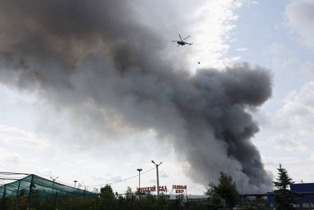Ukraine-Krieg, Rauch nach Drohnenangriff nahe Moskau