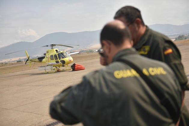 Spanien, Großeinsatz gegen Waldbrand bei Las Penas de Riglos