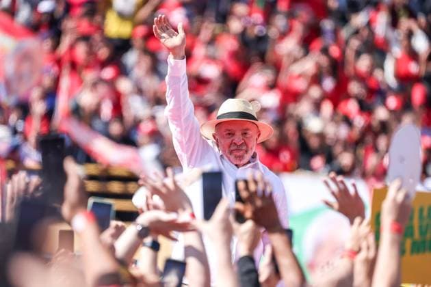 Brasilien, Luiz Inacio Lula da Silva im Wahlkampf in Sao Bernardo do Campo