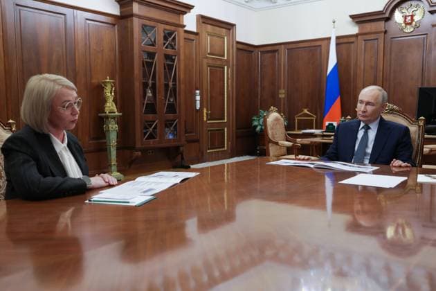 Russland, Wladimir Putin trifft Irina Gecht im Kreml in Moskau