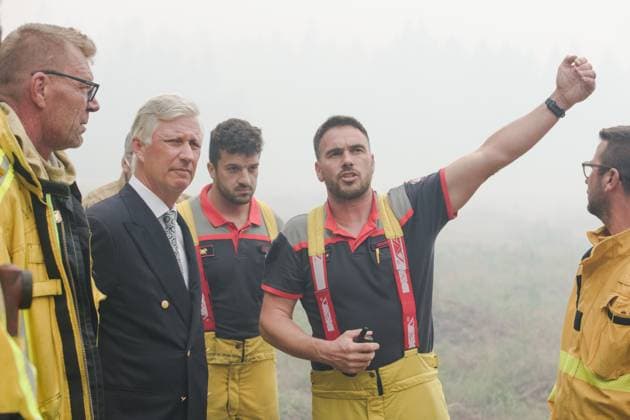 Royals, Belgien, König Philippe besucht Brandgebiet im Hohen Venn