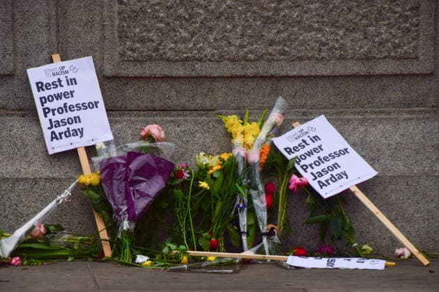 Großbritannien, Gedenken an Jason Arday am Trafalgar Square in London