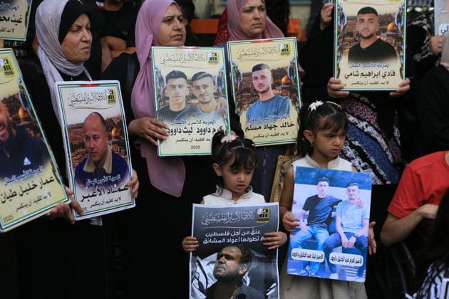 Nahostkonflikt, Westjordanland, Kundgebung für in Israel inhaftierte Palästinenser in Nablus