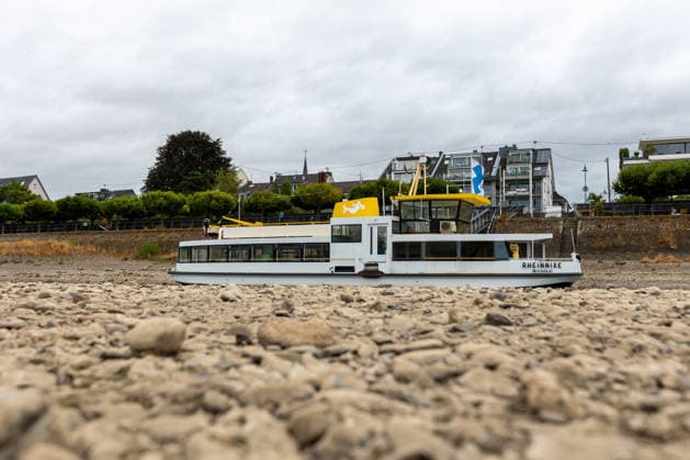 NRW, Rhein-Niedrigwasser in Bonn
