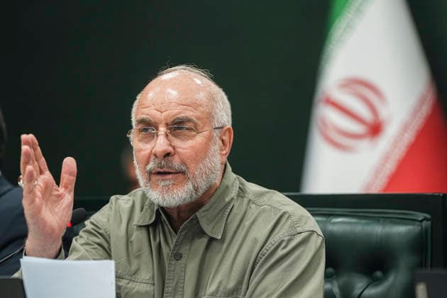 Iran, Mohammad Bagher Ghalibaf während Sitzung in Teheran