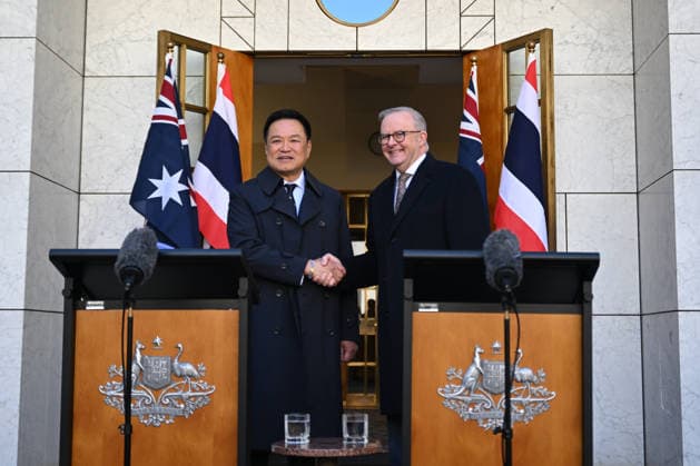 Australien, Anthony Albanese trifft Anutin Charnvirakul in Canberra