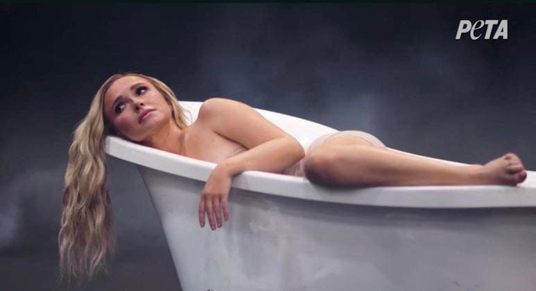 Tod von Hayden Panettiere, Bilder ihrer PETA Kampagne zwei Wochen zuvor