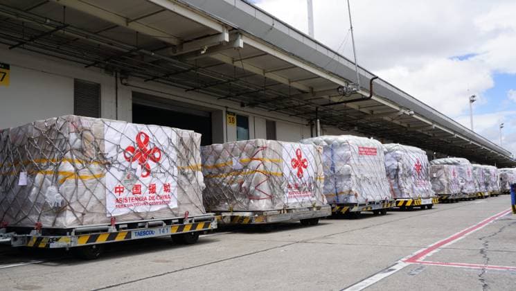 Bogota, Hilfslieferungen aus China in Kolumbien eingetroffen