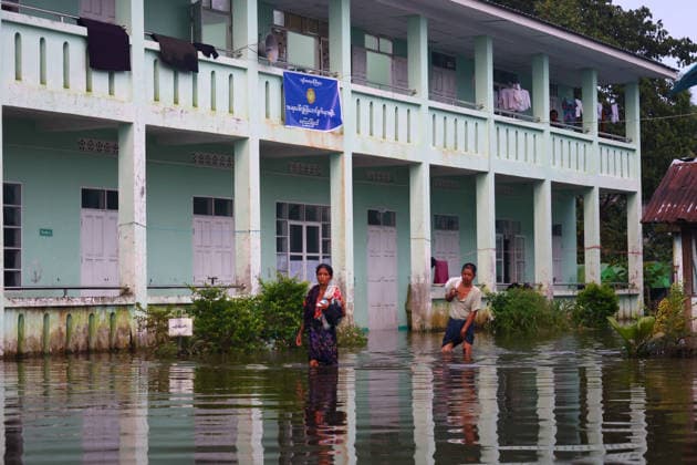 Myanmar, Überschwemmungen in Ngathaingchaung