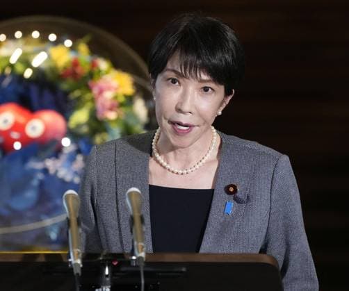 Japan, Sanae Takaichi Pressekonferenz in Tokio