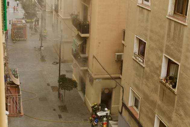 Spanien, Gebäudebrand in Barcelona