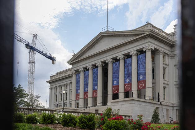 USA, Sitz des Finanzministeriums der Vereinigten Staaten in Washington DC