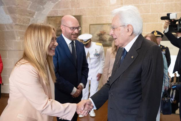 Italien, Mattarella und Meloni bei Eröffnung der Mittelmeerspiele Tarent 2026 in Tarent