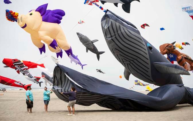 USA, Drachenfestival in Long Beach, Washington