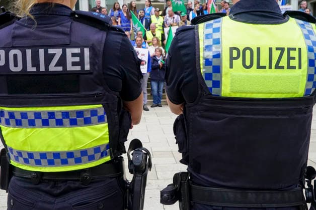 Hamburg, Polizeidemonstration am Adolfsplatz