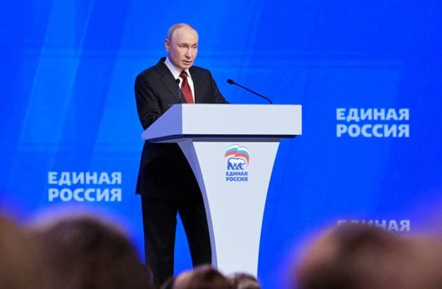Russland, Einiges Russland Parteitreffen in Moskau, Wladimir Putin Rede