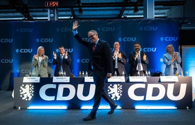 Thüringen, Landesparteitag der CDU in Eisenach, Mario Voigt als Vorsitzender der CDU Thüringen wiedergewählt