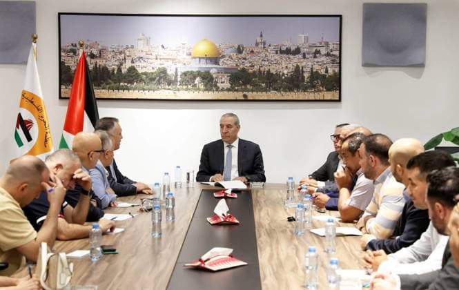 Westjordanland, Hussein al-Sheikh trifft Delegation des Palästinensischen Journalistenverbands in Ramallah