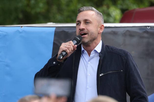Sachsen-Anhalt, AfD-Wahlkampf mit Ulrich Siegmund in Merseburg