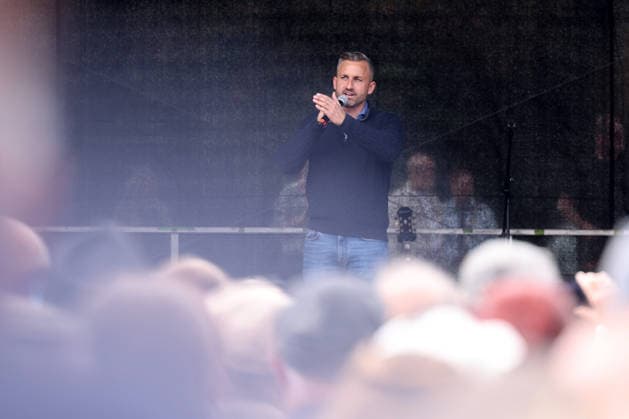 Sachsen-Anhalt, AfD-Wahlkampf mit Ulrich Siegmund in Quedlinburg