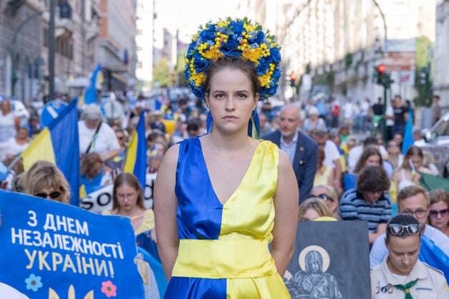 Italien, Demonstration zum Unabhängigkeitstag der Ukraine in Rom