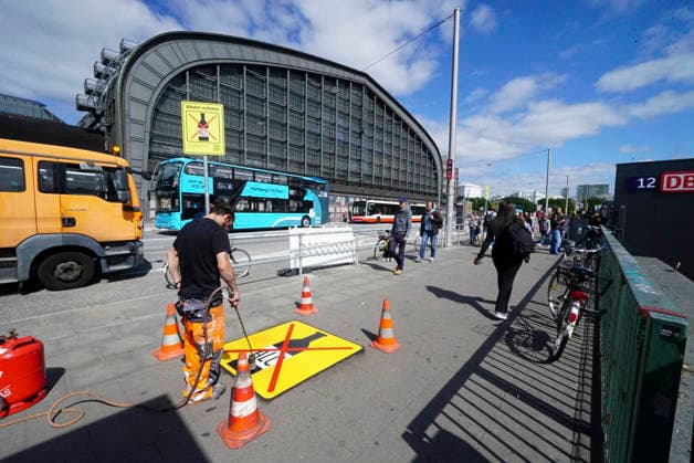 Hamburg, Alkoholverbot in St. Georg wird mit Gehwegmarkierung gekennzeichnet