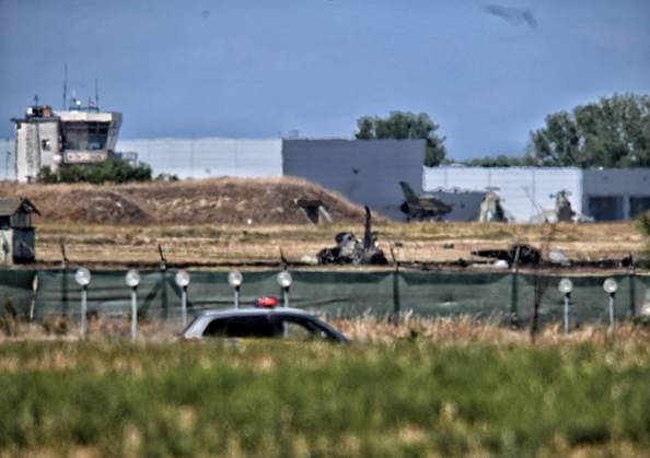 Ungarn, Wrack einer JAS 39 Gripen nach Absturz bei der Airbase Szolnok