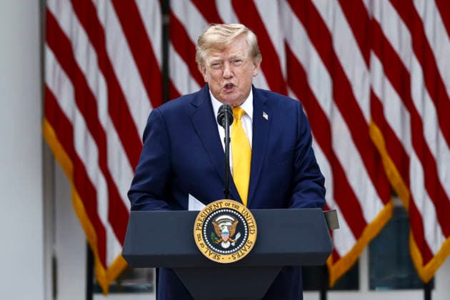 USA, Donald Trump spricht bei Bildungsevent im Rosengarten des Weißen Hauses in Washington