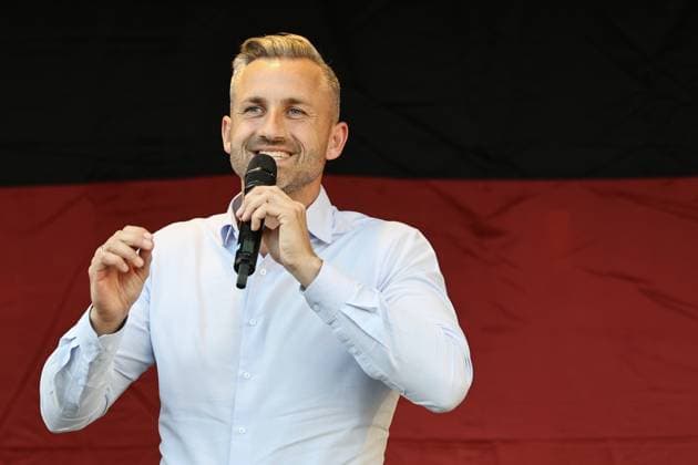 Sachsen-Anhalt, AfD-Wahlkampf mit Ulrich Siegmund in Naumburg
