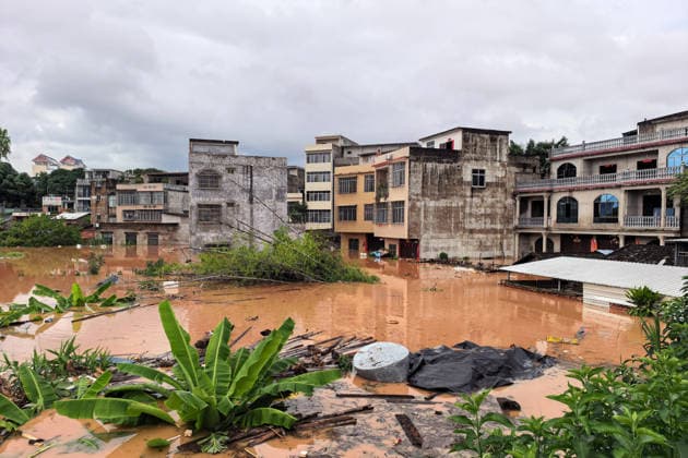 China, Überschwemmungen in Region Guangxi