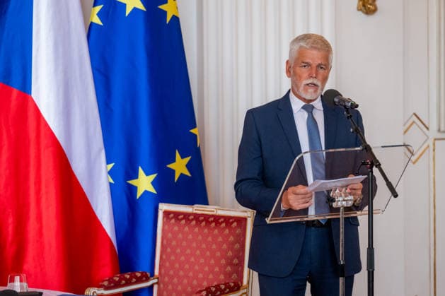 Tschechien, Petr Pavel spricht zu diplomatischen Vertretern in Prag