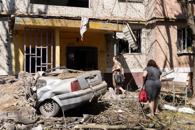 Ukraine-Krieg, Schäden nach russischem Luftangriff auf Kramatorsk