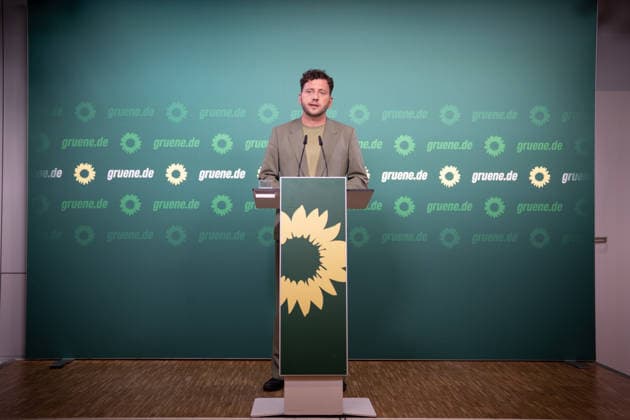 Berlin, Bündnis 90 Die Grünen Pressekonferenz mit Felix Banaszak