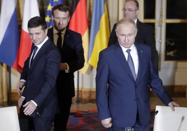 Ukraine-Konflikt, Wolodymyr Selenskyj und Wladimir Putin - Archivbilder